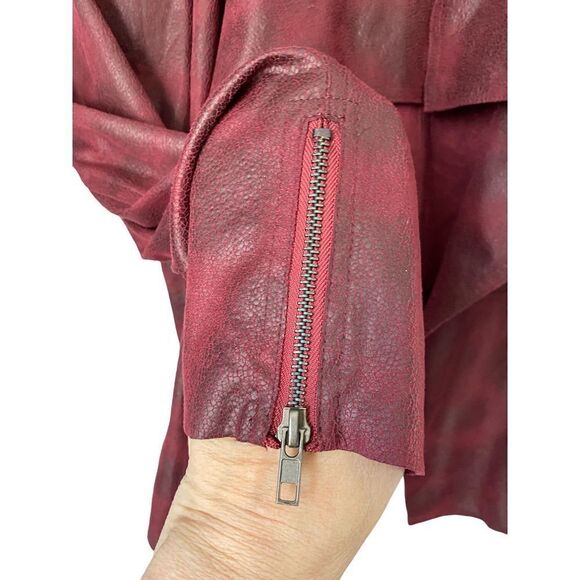 Midnight velvet women’s waterfall front faux leather jacket size large - Picture 3 of 5